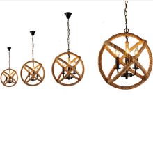 Rustic rope chandeliers 3 light hanging pendant light
